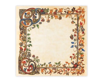 Medieval Manuscript Post-it® Note Pads - designer - illuminated parchment, sticky notes, gift for medieval lovers, y3 - 50 sheets, 2 sizes