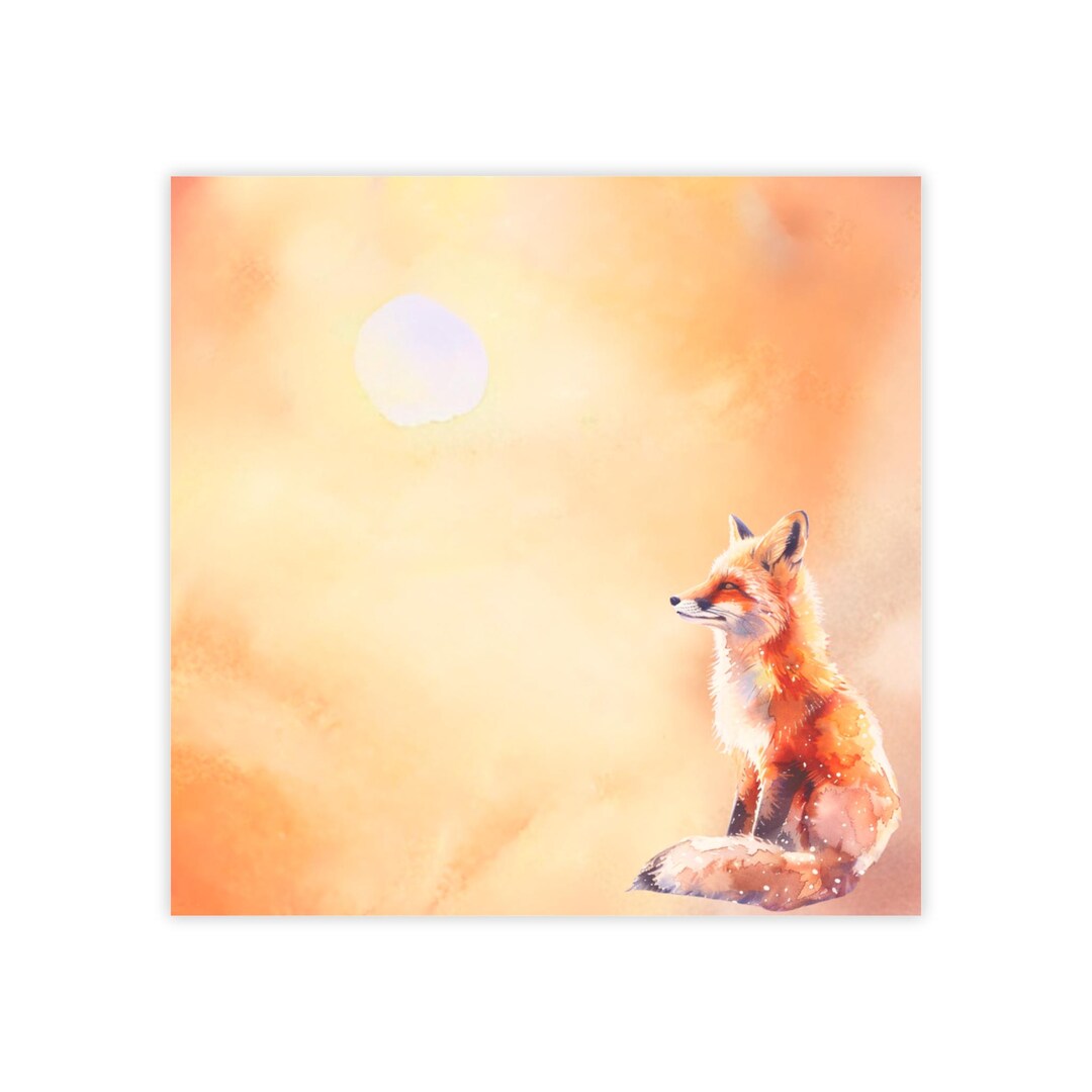 Orange Dream Fox Post-it® Note Pad - Designer - Wildlife Watercolor ...