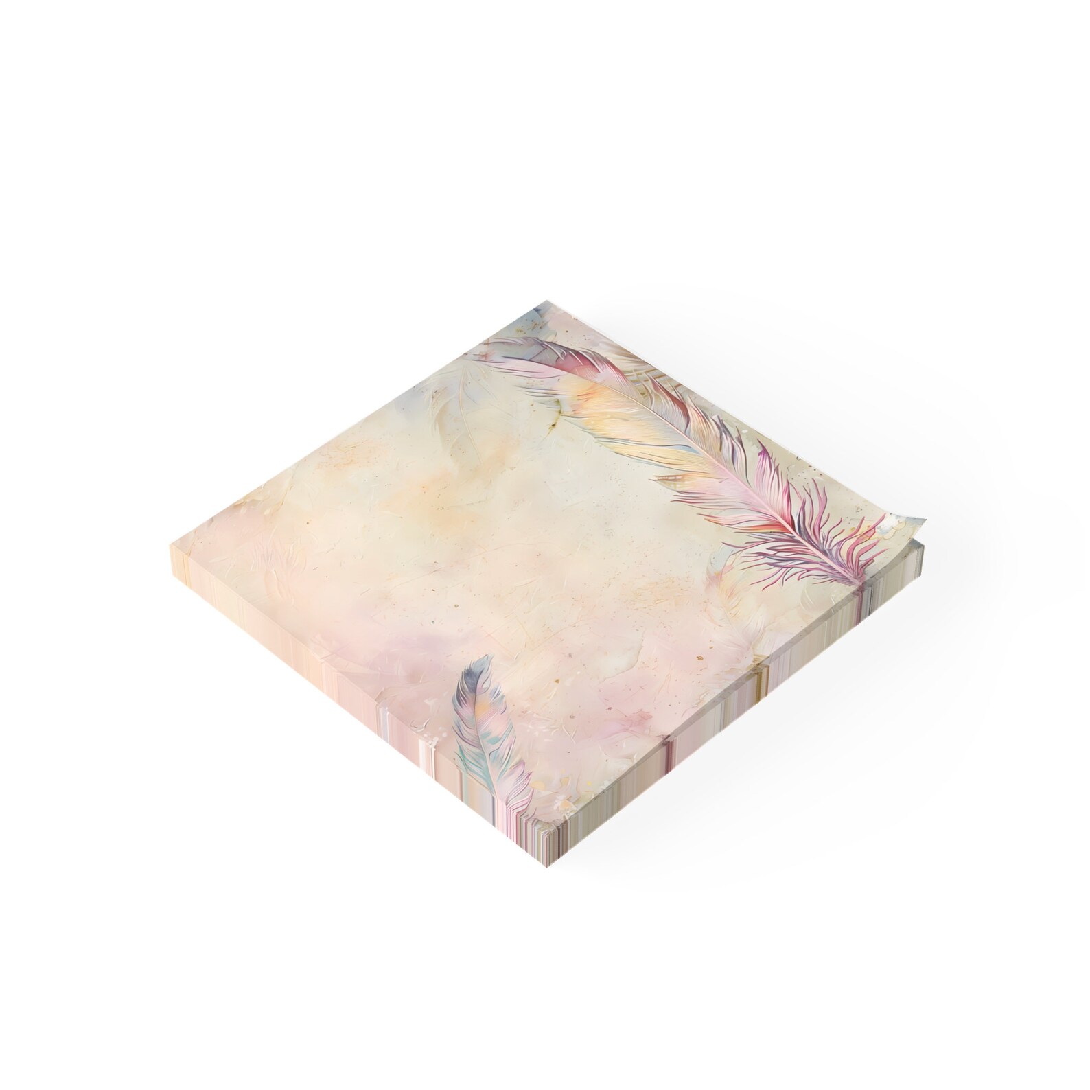 Spring Feathers Post-it® Note Pads Designer Watercolor Pastel, Sticky ...