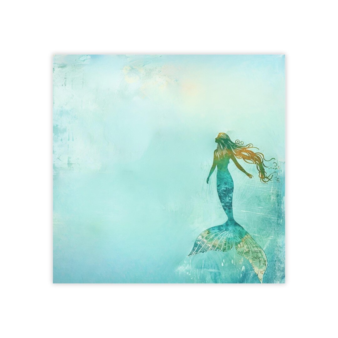 Notepad Mermaid Mermaid Post-it® Note Pads - Sea Ocean Blue Watercolor, Siren, Water ...