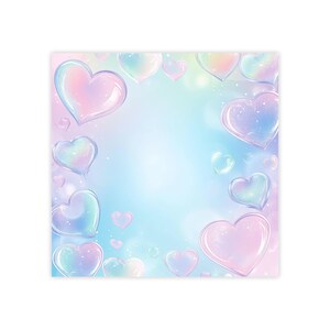 Bubble Hearts Post-it® Note Pads - designer - soap hearts, sticky notes, pastel blue watercolor, gift for bubble lover - 50 sheets, 2 sizes