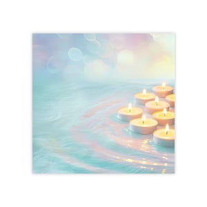 Floating Candles Post-it® Note Pad - designer - meditation serenity relaxation spa, sticky notes, gift for candle lover - 50 sheets, 2 sizes