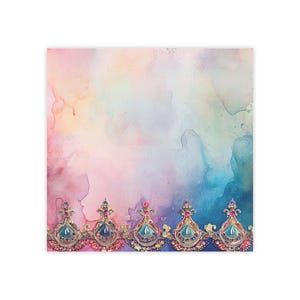 Jewels Post-it® Note Pads - designer - watercolor jewelry, rainbow artsy pastel, sticky notes, gift for crown lover, j2 - 50 sheets, 2 sizes