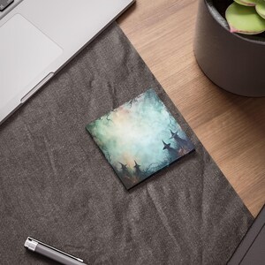Bloc de notas adhesivas Post-it® de brujas, de diseño, con temática mágica, de ambiente espeluznante y aterrador, para noches de aquelarre, regalo para amantes de las brujas, 50 hojas, 2 tamaños imagen 3