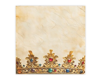 Crown Post-it® Note Pads - designer - royalty, regal jewels medieval, bejeweled, sticky notes, gift for crown lover, c3 - 50 sheets, 2 sizes