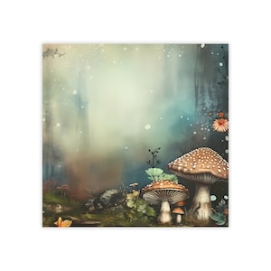 Post-it® Note Pads - Mushrooms cottagecore, magical gift for notetakers - 50 sheets, 3" x 3" or 4" x 4", 2 sizes