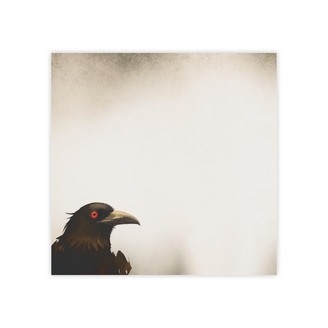 Corvid Post-it® Note Pad - Spooky Sticky Notes, Bird With Red Eyes ...
