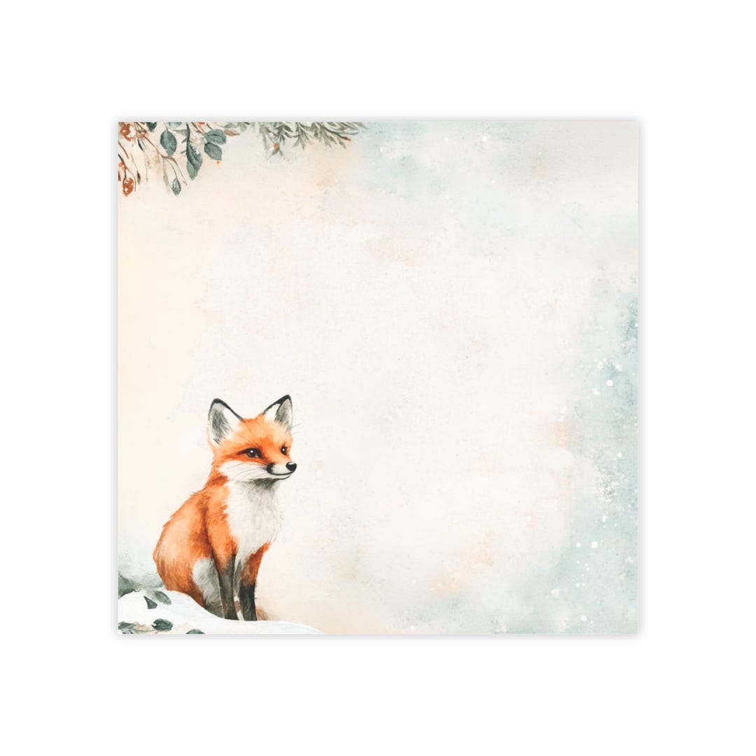 Little Red Fox Post-it® Note Pads - Designer - Snowy Kit Pup, Cub ...