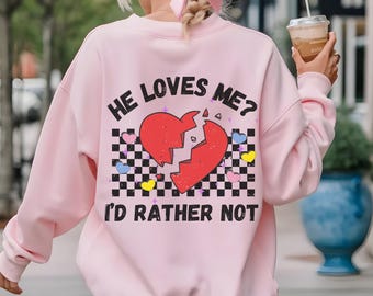 Valentijnssweater met gebroken hart - Cosy Love Me Not-sweater voor Valentines and Galentines