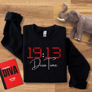 Crimson and Cream Sorority Sweatshirt - Diva Time Gift for Her - Sorority Initiation and Line Gifts