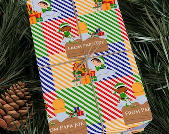 Papel de embrulho para presente personalizado festivo - Embalagem de Natal personalizada para o feriado de Natal