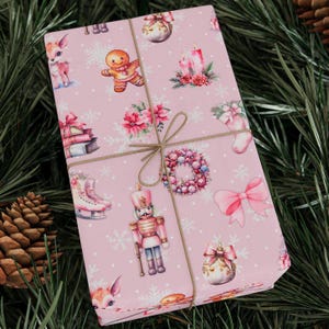 Carta da regalo rosa pastello festiva - Adorabile carta da regalo natalizia
