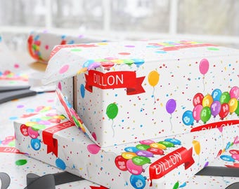 Personalized Kids Wrapping Paper – Custom Name, Fun Colorful Design
