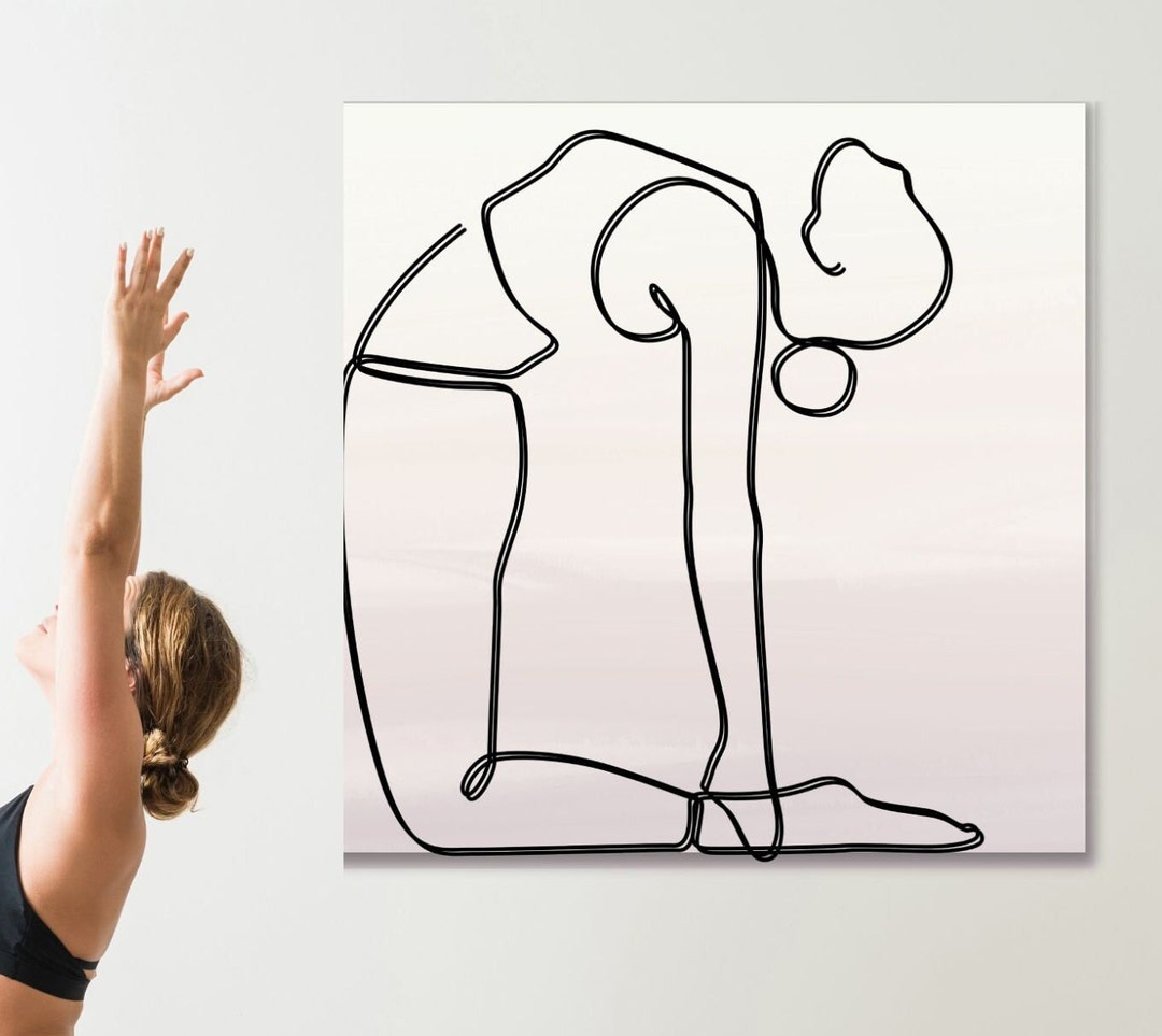 YOGA Pose MINIMALIST Line ART Canvas Print Black Line - Etsy