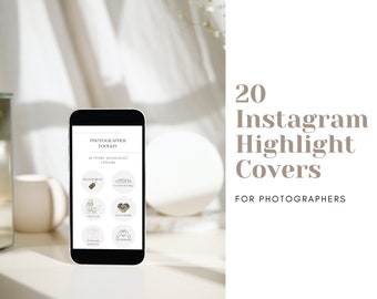 20 Instagram Highlight Covers, Photography Story Highlights, Aesthetic Instagram Covers, Social Media wedding family portrait photographer
