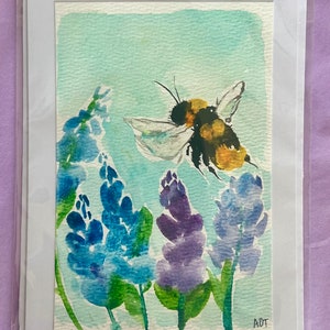 Hand Painted Watercolor Flower Card