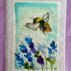 Hand Painted Watercolor Flower Card