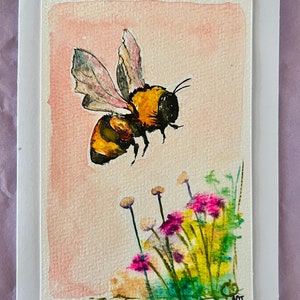 Hand Painted Watercolor Flower Card