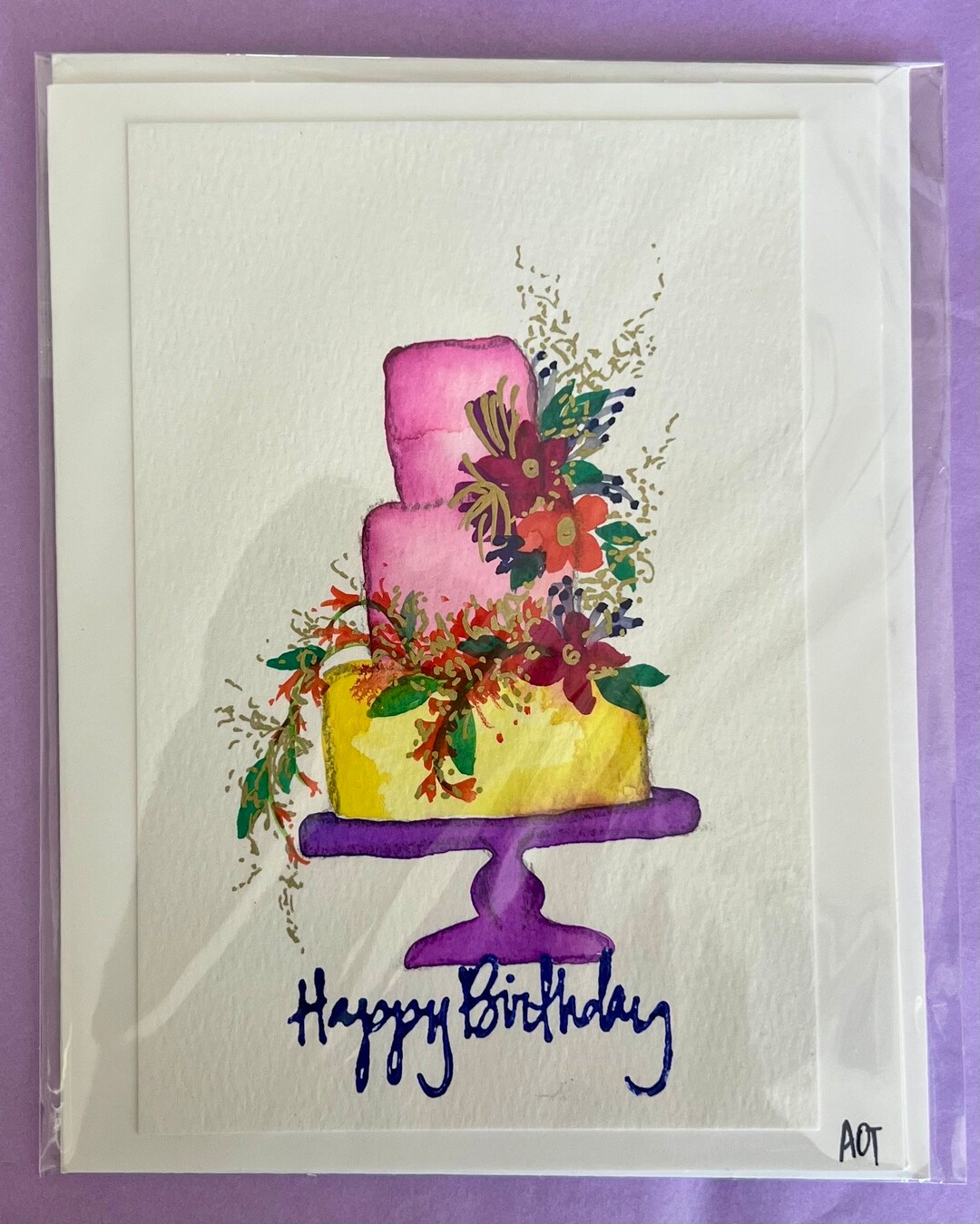 Hand Painted Watercolor Birthday Card - Etsy