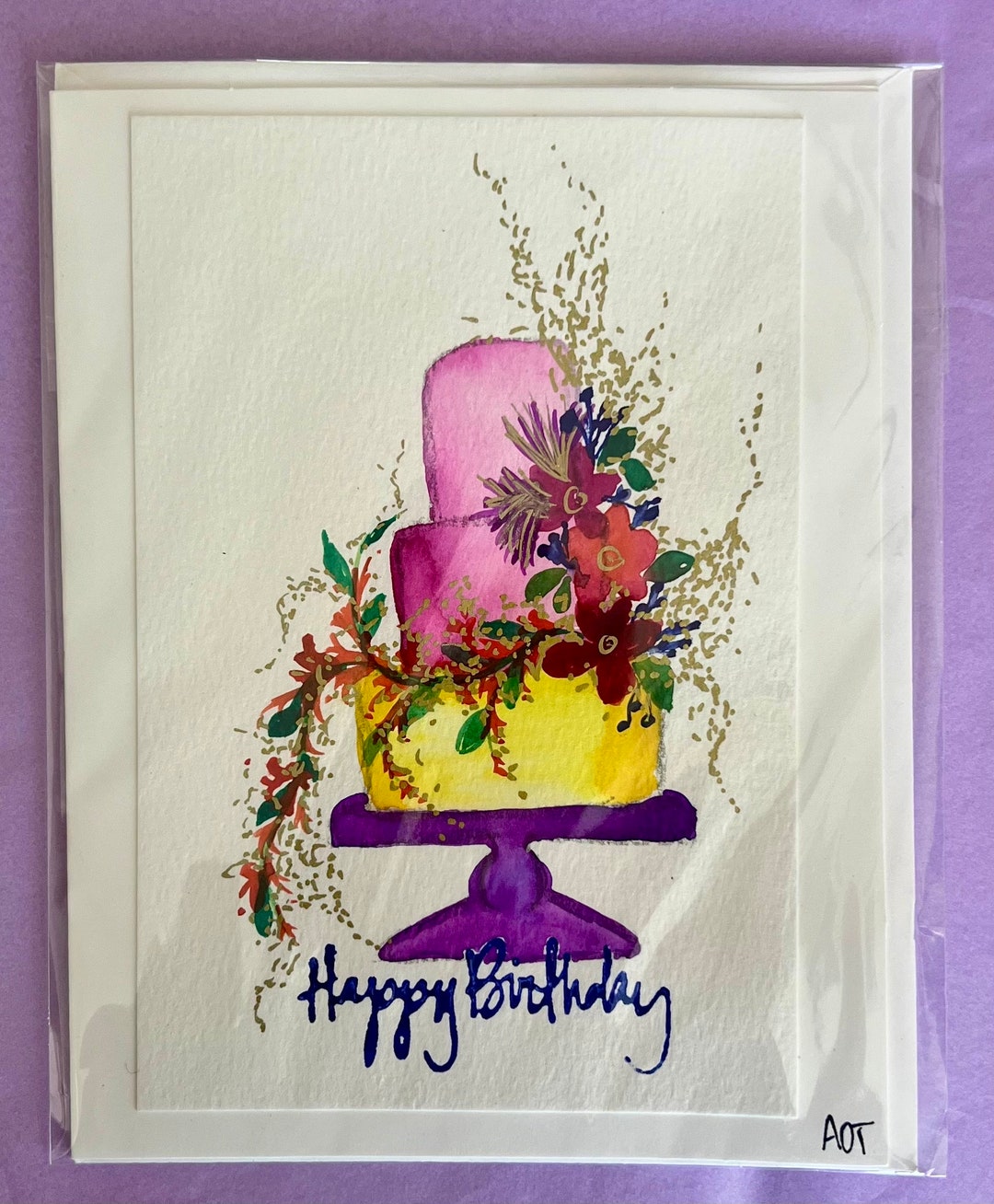 Hand Painted Watercolor Birthday Card - Etsy