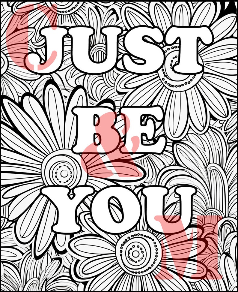 Positive Quotes Printable Coloring Pages of Uplifting - Etsy