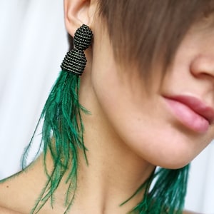 Feather Earrings, Drop Feather Earrings, Handmade Earrings, Romantic Gift for Her, gift for mom, birthday gift for her, gift for Birthday