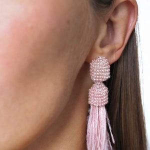Handmade Feather Earrings: Beaded Boho Dangle Earrings