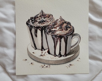 Original Hand-drawn Hot Chocolate Art