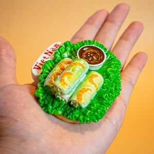 Vietnamese Spring Roll Goi Cuon Fridge Magnet/Vietnamese Spring roll/Goi Cuon/Vietnamese Cuisine Magnet/Home Decor/Vietnamese Souvenir