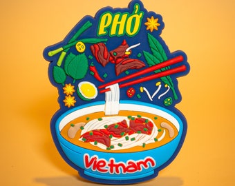 Colorful Pho Soup Wallbest PVC Magnet Vietnamese Noodles Pho Noodles Noodle soup Pho Vietnamese Noodle Soup
