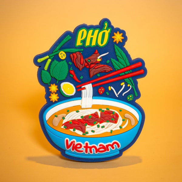 Colorful Pho Soup Wallbest PVC Magnet Vietnamese Noodles Pho Noodles Noodle soup Pho Vietnamese Noodle Soup
