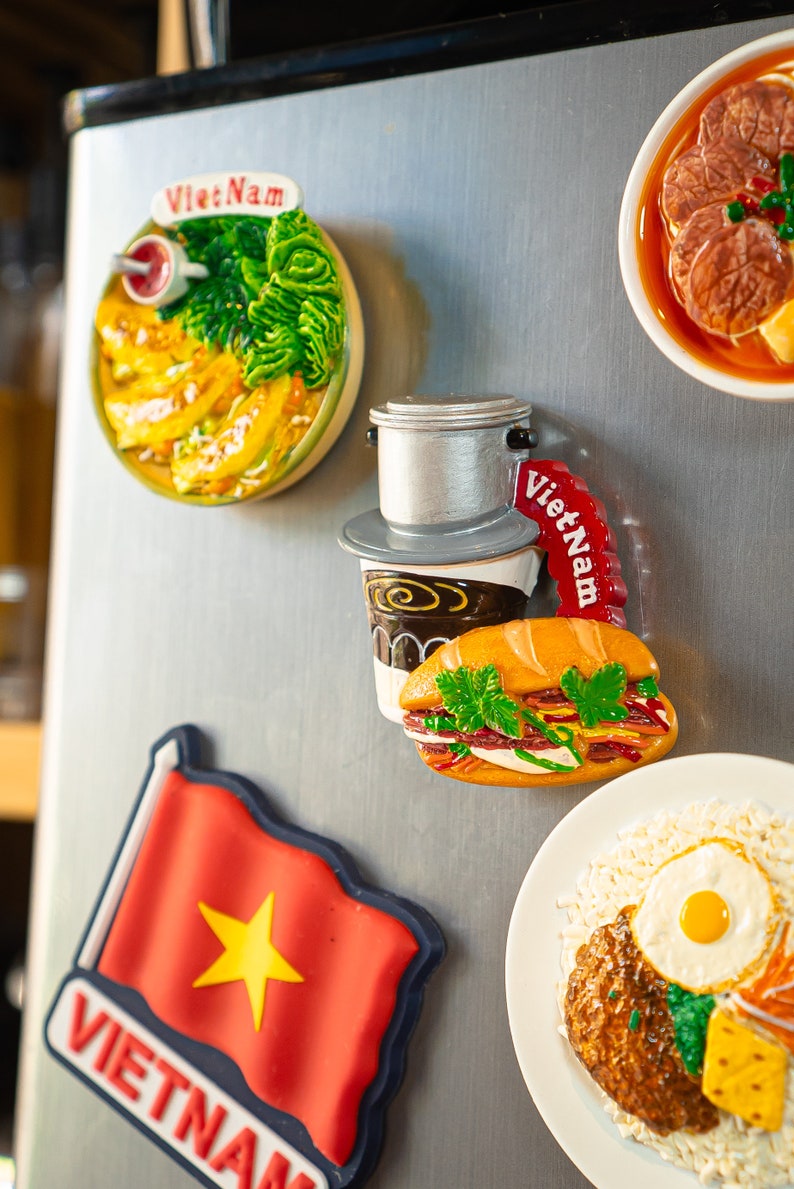 Coffee Phin With Baguette Magnets/Vietnamese Banh Mi/Vietnamese Baguette/Baguette Magnets/Heavy Duty Magnets/Vietnamese Culture Magnet image 2