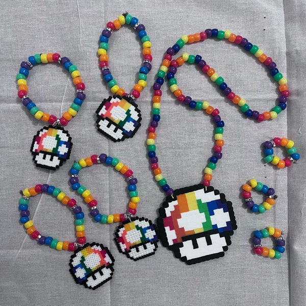 Mario Themed Kandi Perlers