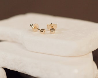 Classic studs earrings • 18K Gold Ball Earrings • 18k Gold Filled • Ball Earring Studs • Gift For Her • Golden Ball Earrings