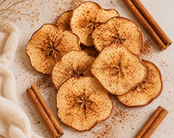 Spiced Cinnamon Apple Slices, Dehydrated Apple Slices, Dried Apple Garnish, Simmer Pot Fruit, Fall Cocktail Garnish, Holiday Decor