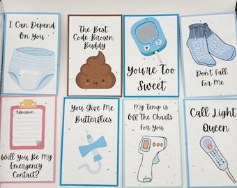 Plantable Medical Themed Valentines- Floor, Ortho, Cardio, and Body System Packs of 8