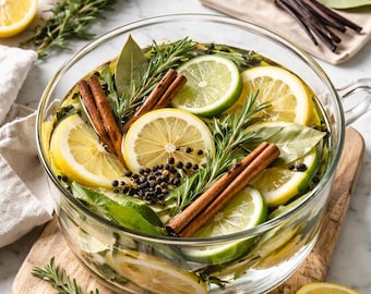 Fresh & Clean Simmer Pot – Lemon Lime Citrus with Rosemary Vanilla – Natural Home Fragrance – Clean Kitchen Scent – Handmade Simmer Pot