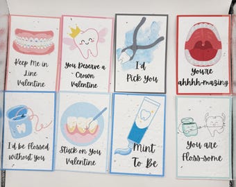 Plantable Dental Themed Valentine 8 Pack- Grows Wildflowers When Planted
