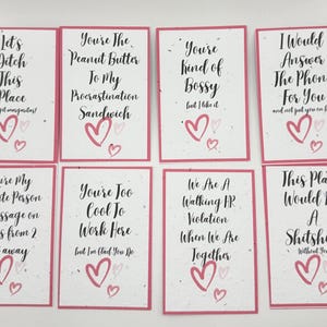 Plantable Funny Coworker Office Themed Valentine's Day Handouts- Pack of 8 for Office Valentines Nurse Valentines Teacher Valentine Coworker