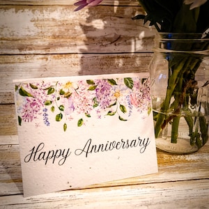 Plantable Happy Anniversary Themed Card That Will Grow Wildflowers When Planted