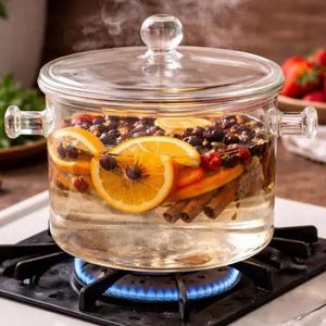 Glass Simmer Pot Gift Set | Stovetop Simmer Pot Kit | Natural Home Fragrance Gift | Citrus Simmer Pot Bundle | Cozy Housewarming Gift image 4