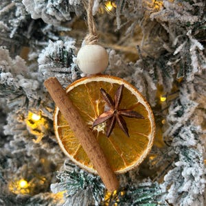 Dried Orange Cinnamon Spice Ornaments, Christmas Tree Decor, Natural Fall Winter Holiday Hanging Decorations, Scented Ornaments