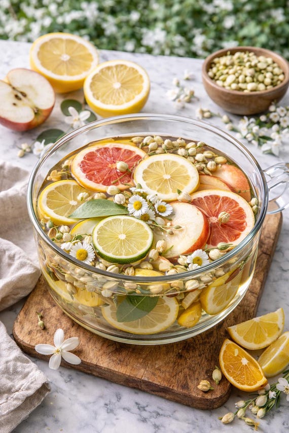 Jasmine Citrus Simmer Pot – Lemon Grapefruit & Apple – Soft Floral Home Fragrance – Chamomile Jasmine – Spring Simmer Pot
