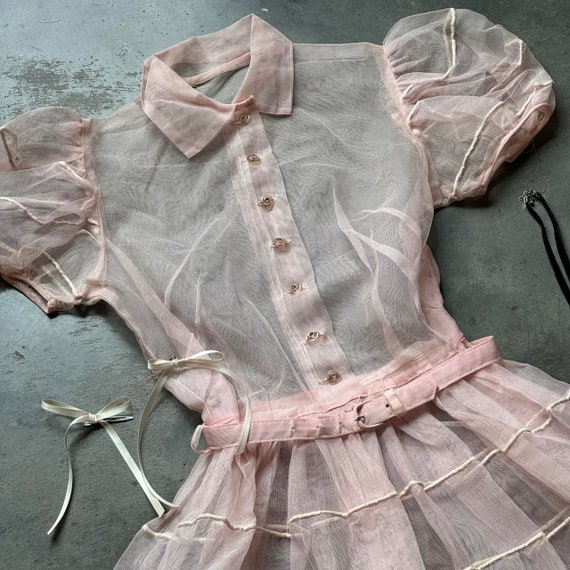 Vintage 1950's Sheer Babydoll Dress - image 2