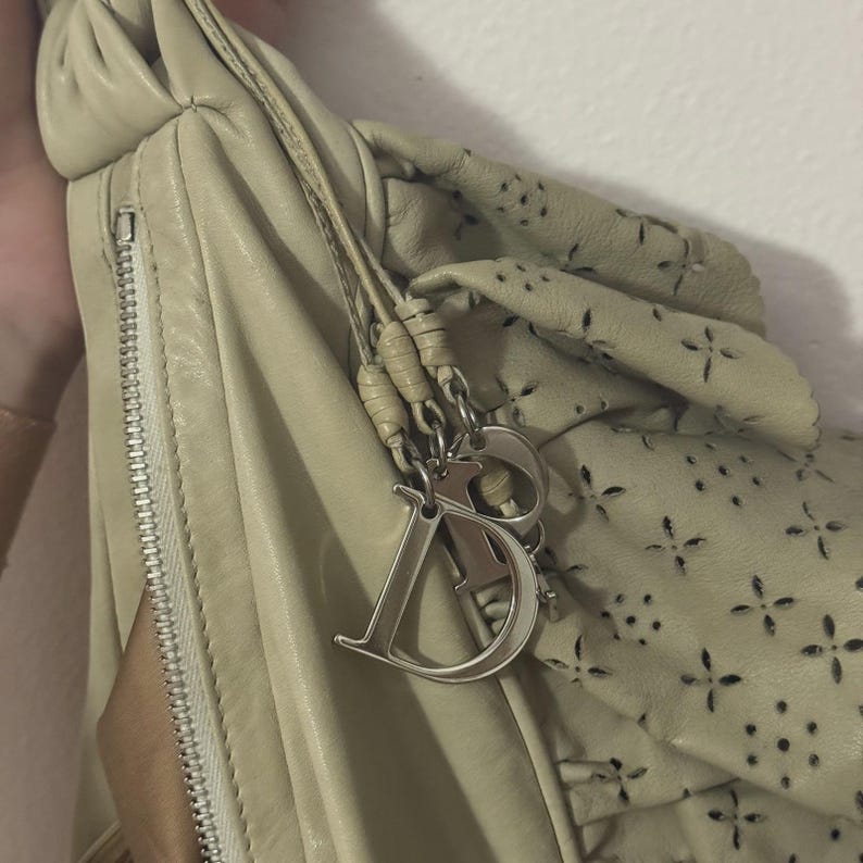 Christian Dior John Galliano Era Cream Leather Gypsy Ruffle Hobo ...