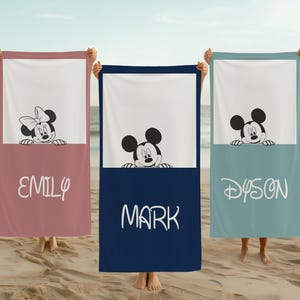 Personalized Mickey Beach Towel, Disney Family Cruise Trip Bath Pool Summer Trip, Disney Wish Dream Magic Fantasy, Mickey mouse towel