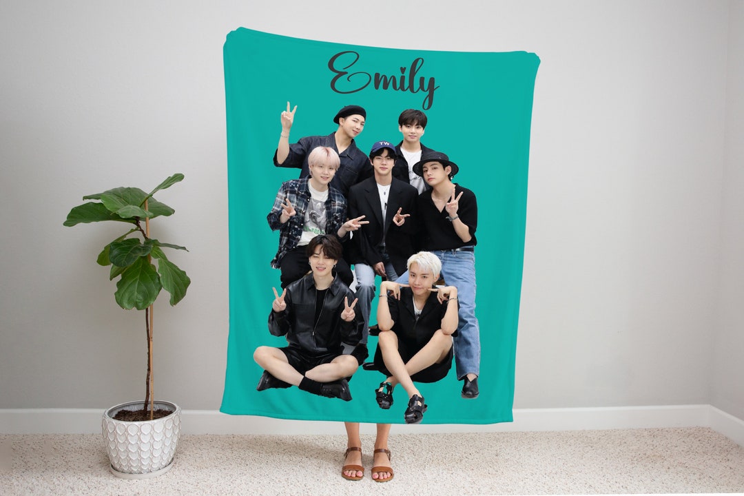 Custom Name BTS Blanket, Bangtan Blanket, BTS Kpop Throw, Kpop Christmas Blanket, Blanket for