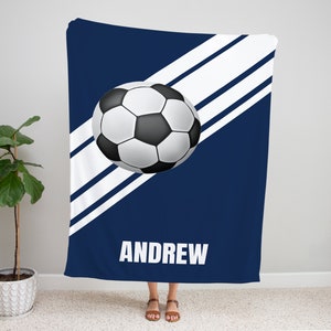 Personalized Soccer Blanket,Custom Football  Blankets,Gift for Soccer Lovers,Birthday Gift For Son,Brother,Football player gift Blanket