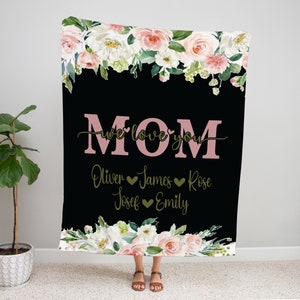 Mother’s Day Gift Blanket, Blanket Mom, Gift For Grandparent, Birthday Gift For Mom, Custom mom Blanket, Personalized Mom gift,