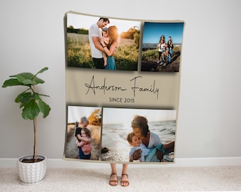 Custom Photo Collage Blanket, Family Keepsake Gift